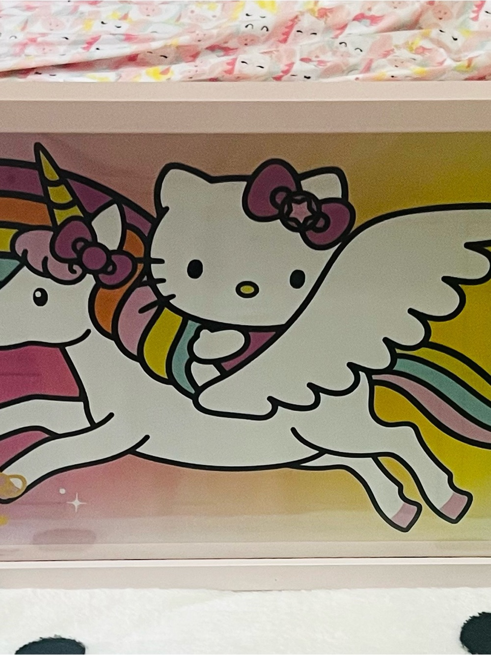 Hello Kitty Pastel Rainbow Unicorn Wall Panel - Pink, Yellow, Blue, Green